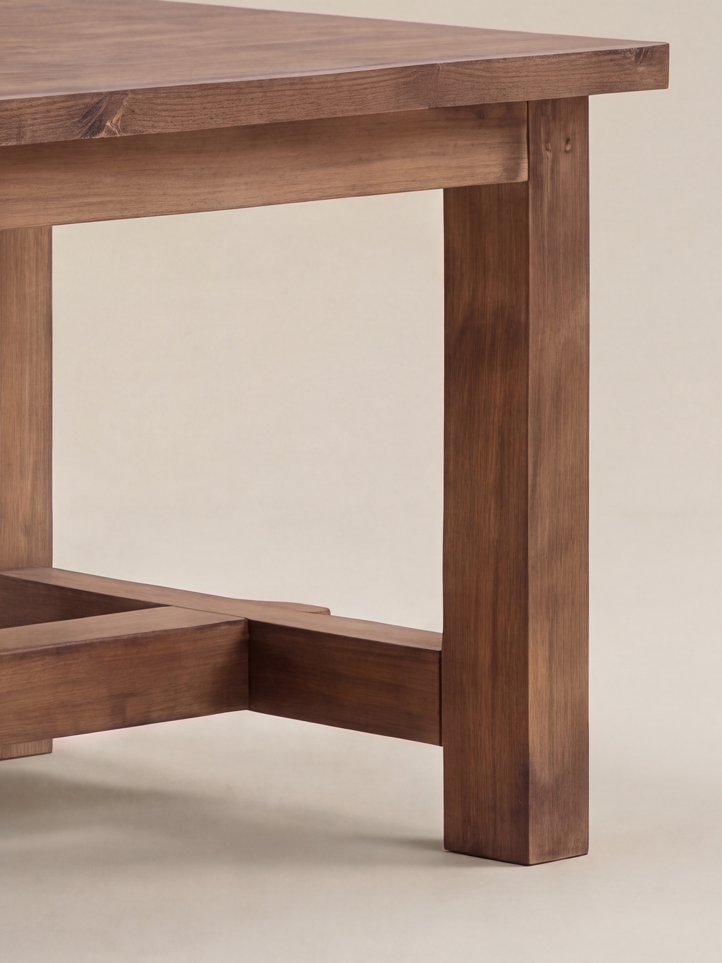 Communal Farmhouse Table — end frame joinery