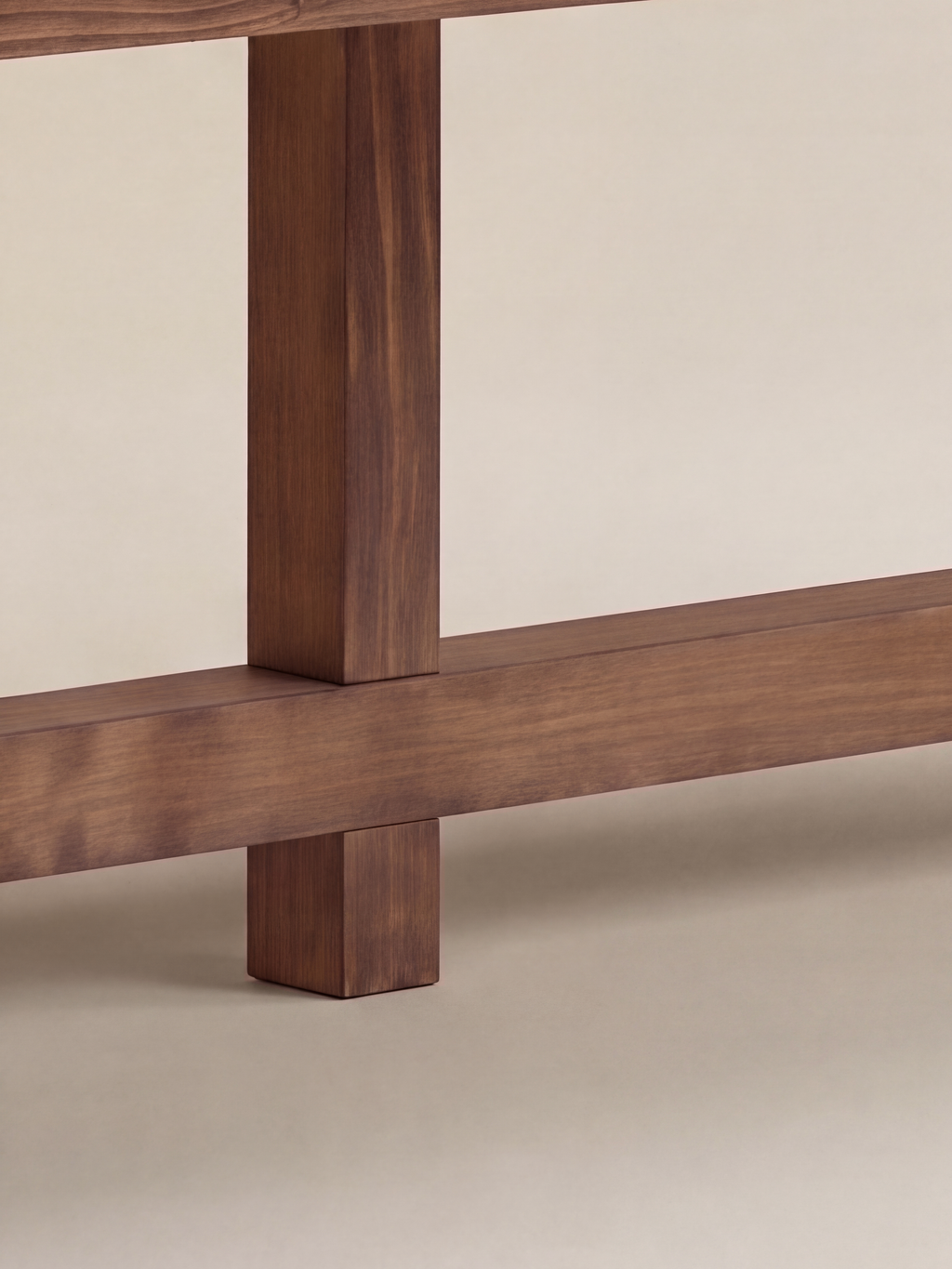 Communal Farmhouse Table — central upright and stretcher