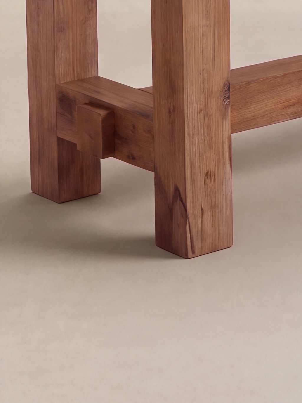 Farmhouse Hallway Table — stretcher joint