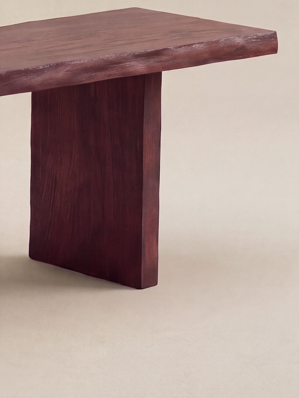 Kyoto Slab Bench — live edge and right panel