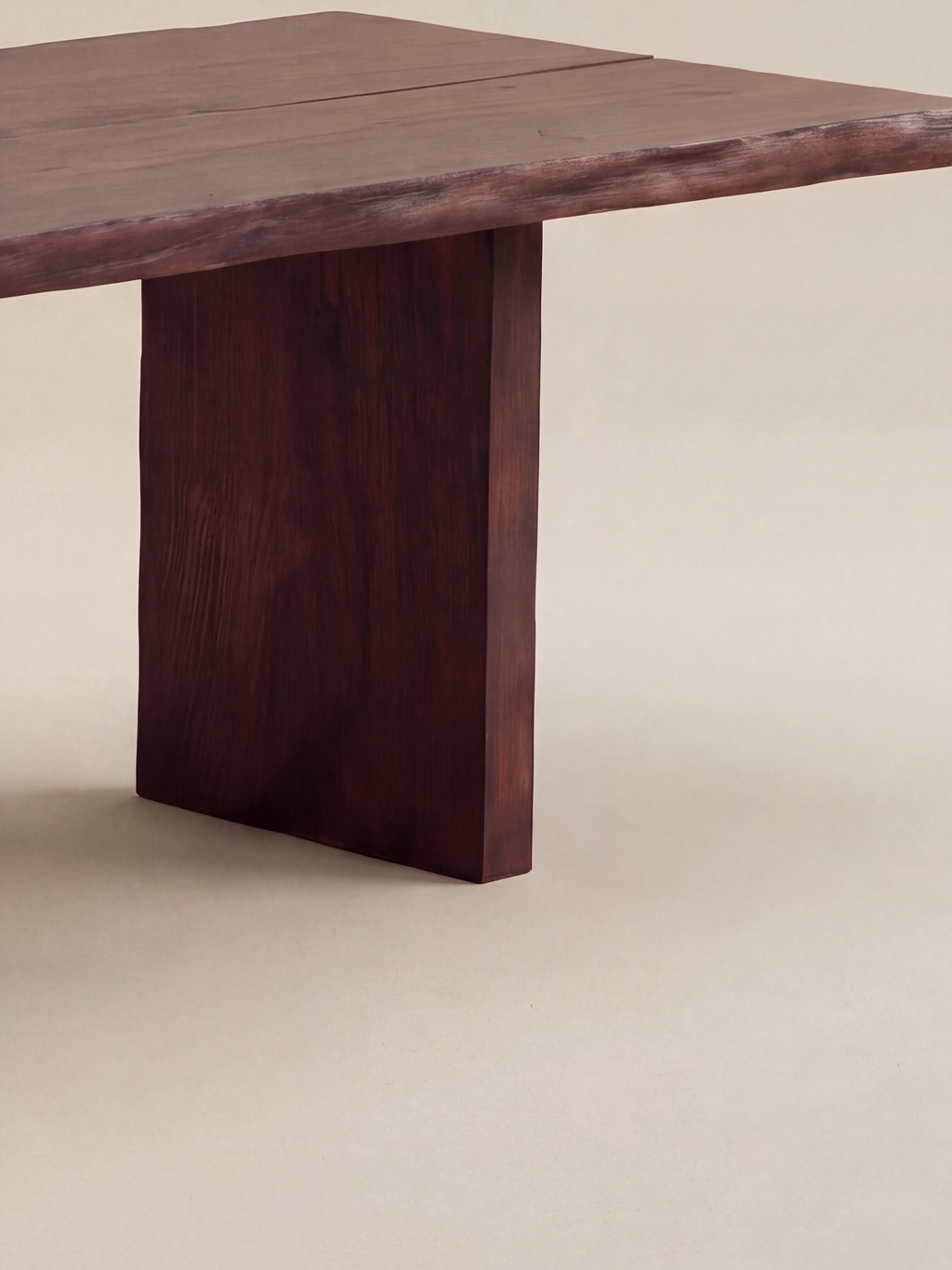 Kyoto Slab Dining Table — live edge and right panel