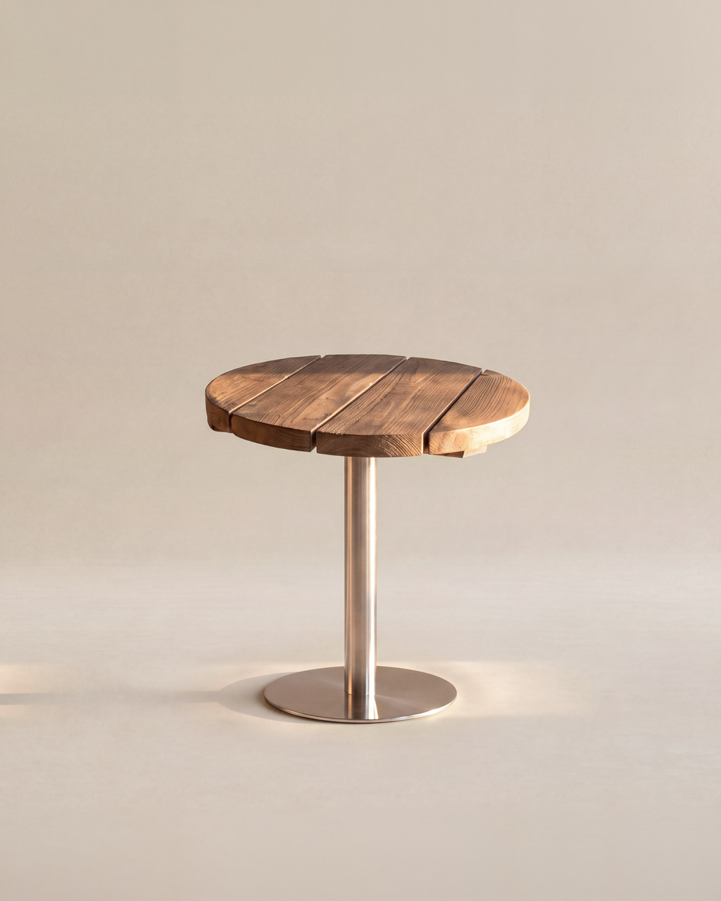 Slatted Round Table Top in Barnwood Brown