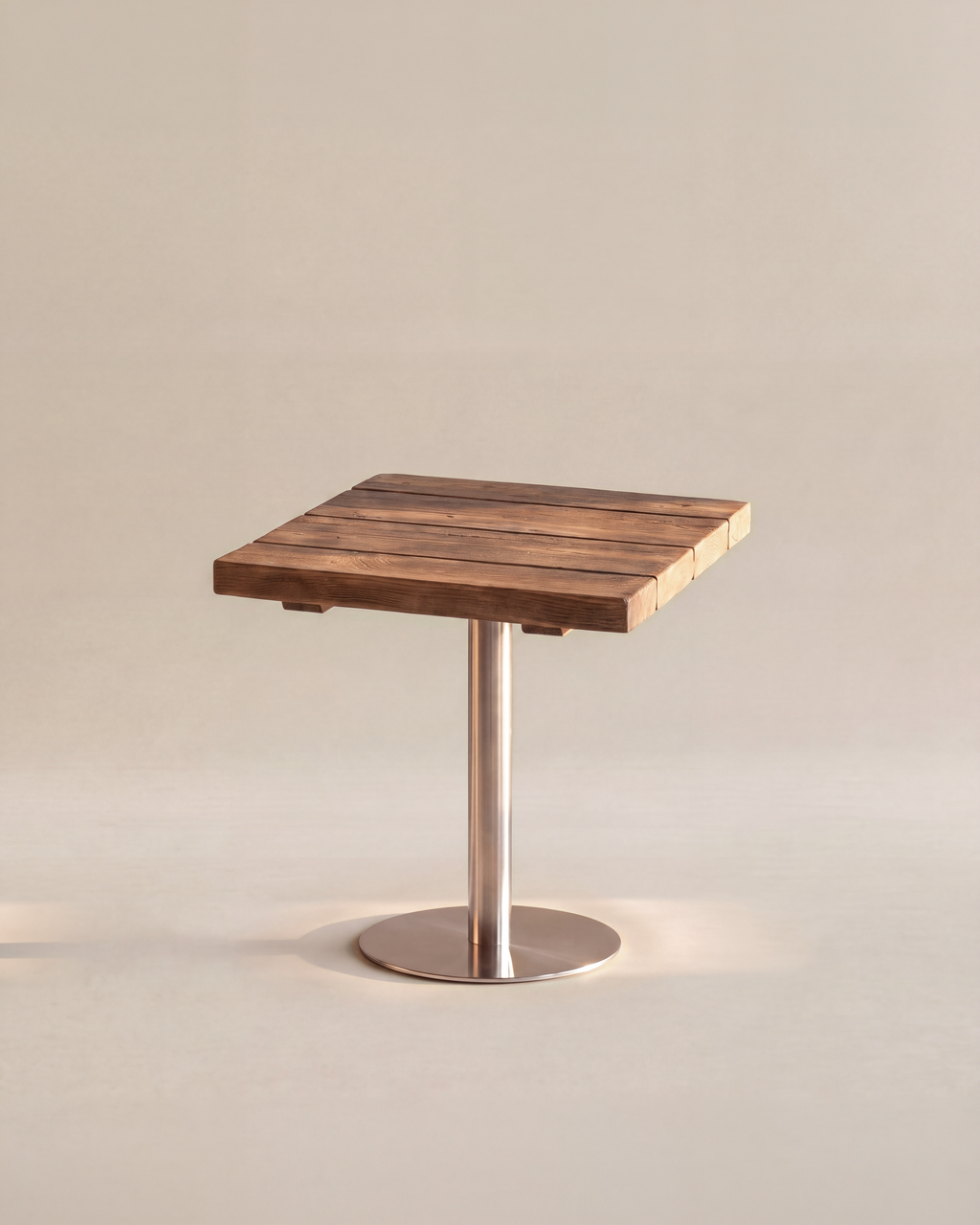 Slatted Square Table Top in Barnwood Brown