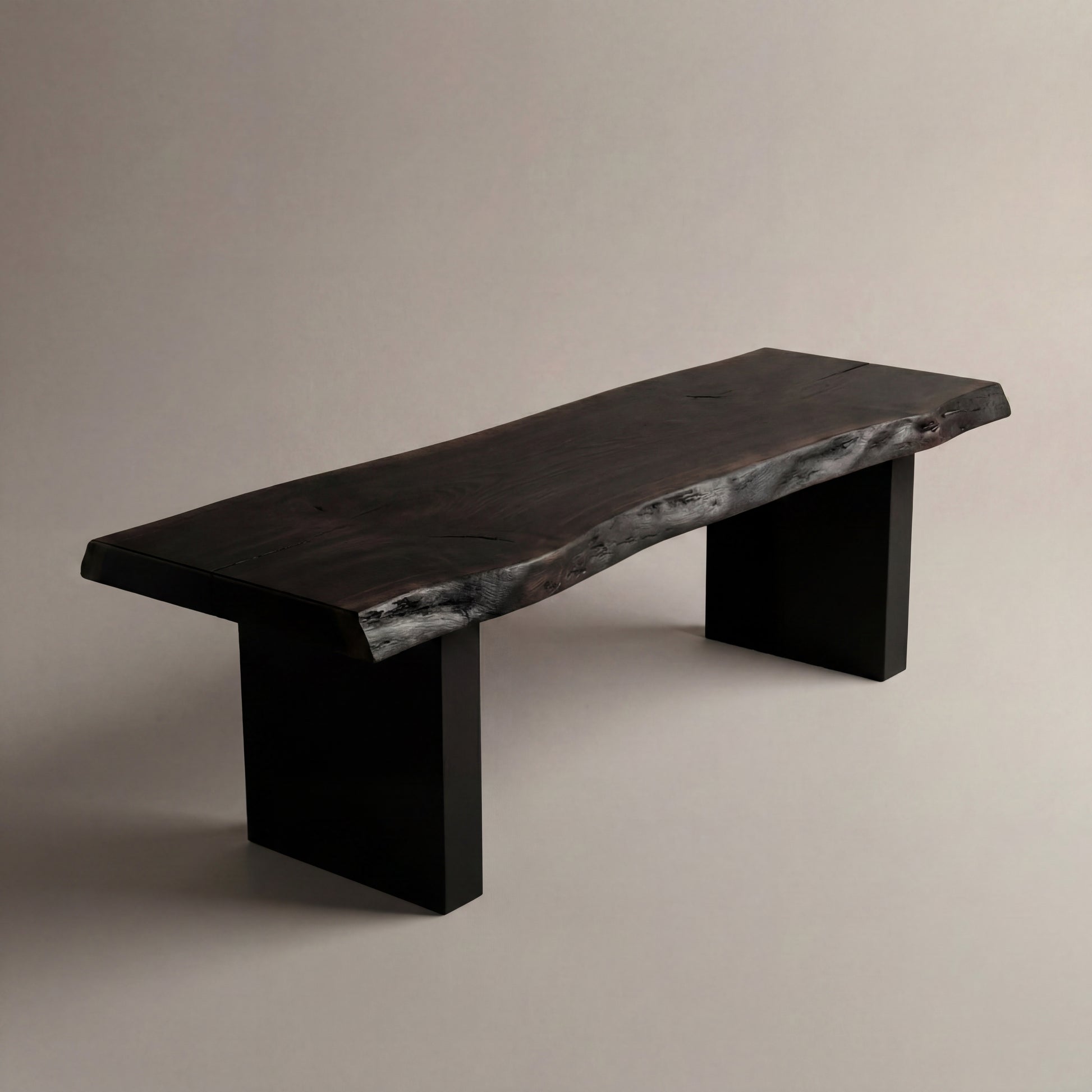 Black Slab Live Edge Bench Seat