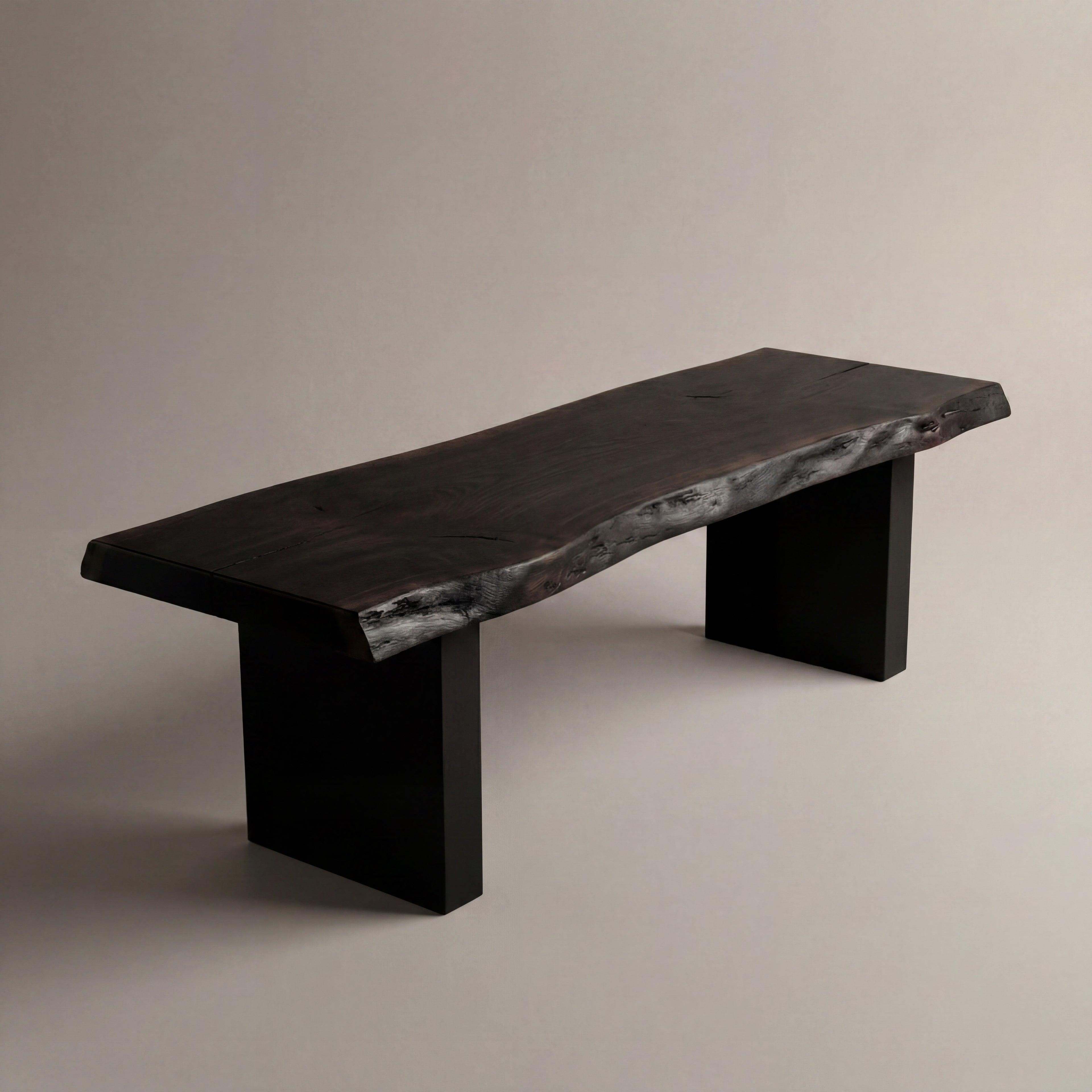 Black Slab Live Edge Bench Seat