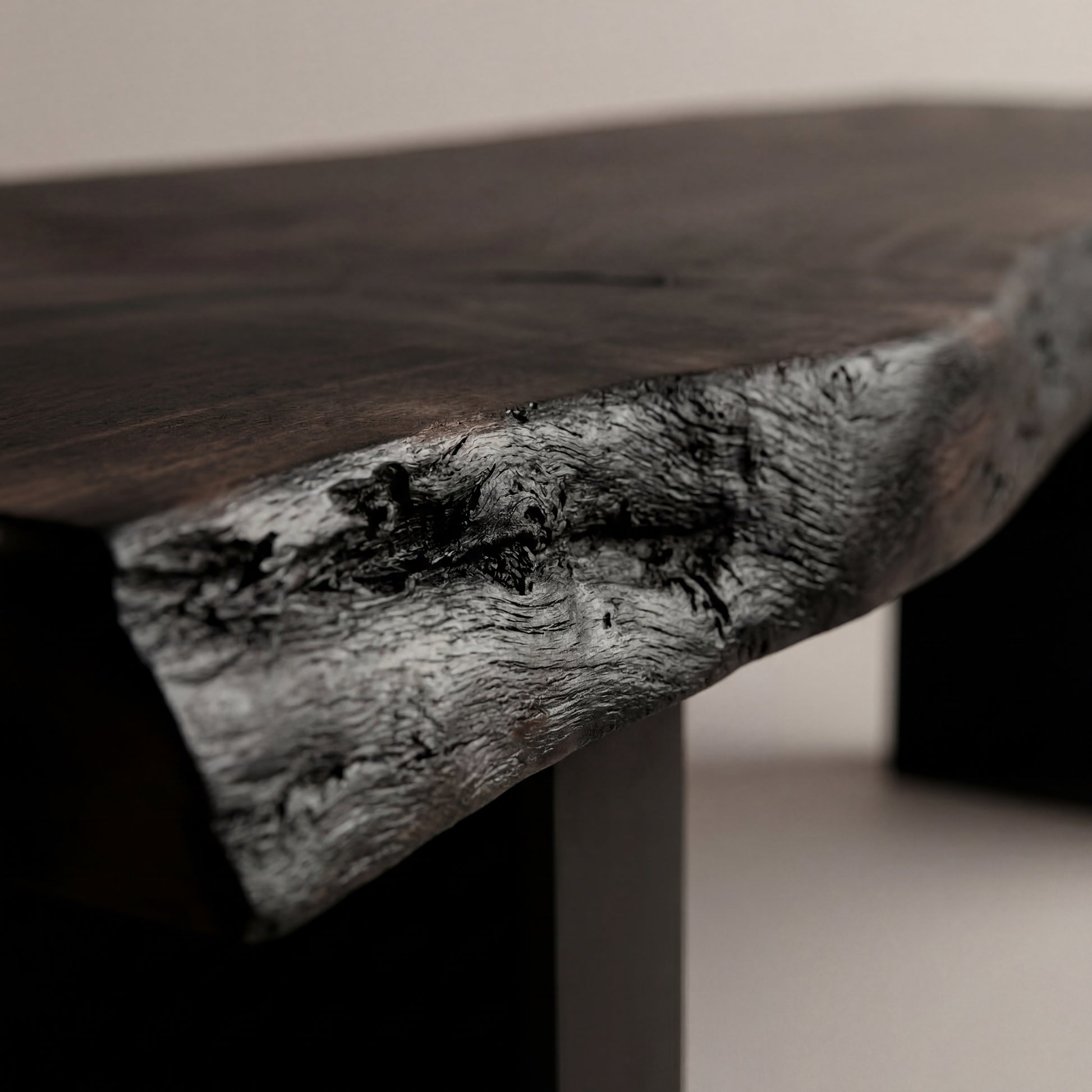 Black Slab Live Edge Bench Seat
