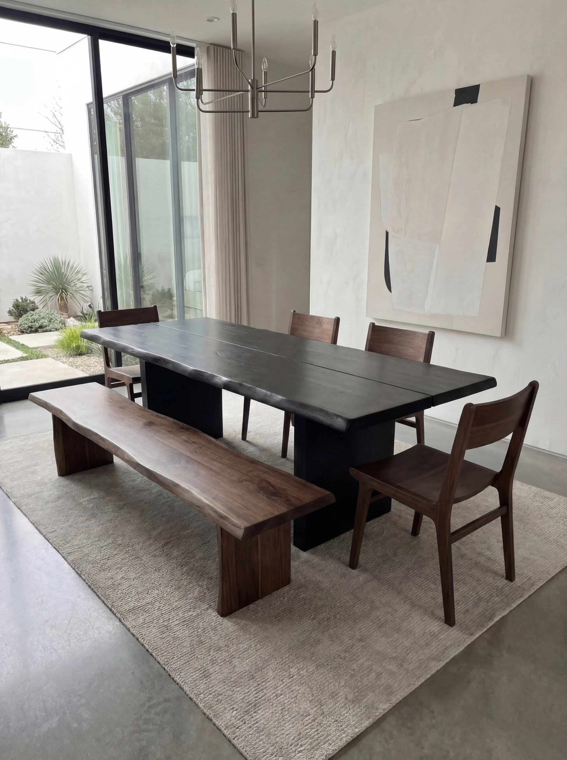 Black Slab Dining Table (live edge)