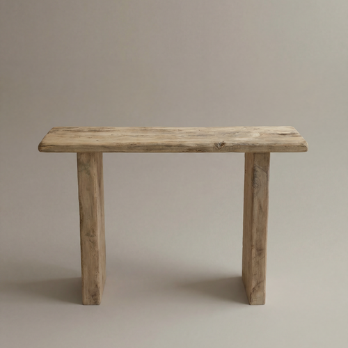 Wooden bench on a plain background