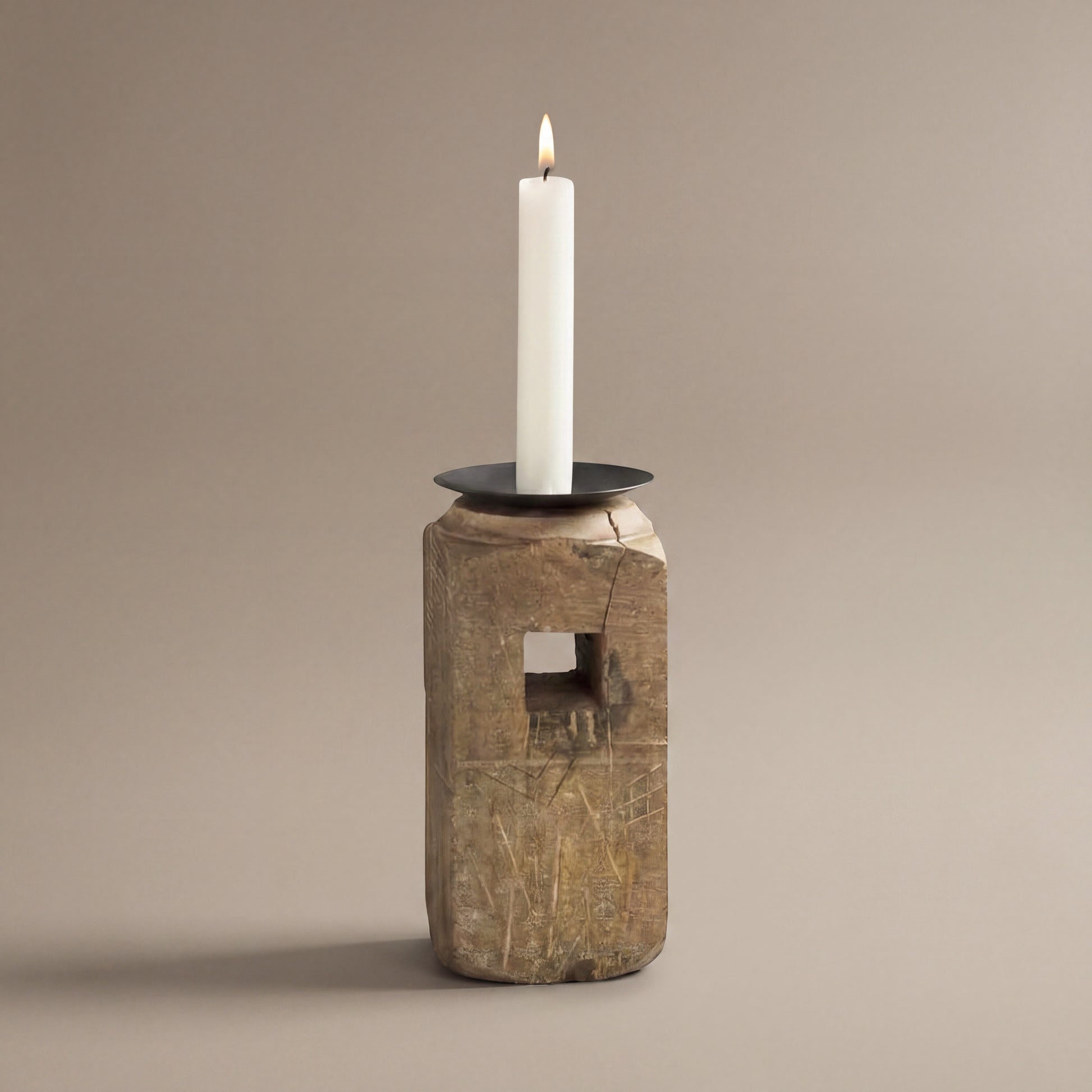 Hand Carved Candle Holder
